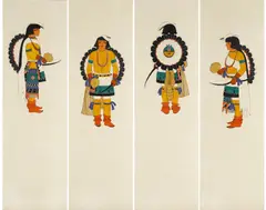 Dorr Bothwell, An Indian motif screen, 1936, oil on masonite