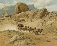 Frank McCarthy, Under surveillance, 1971, oil on board