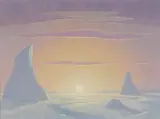 Magnus Colcord Heurlin, The arctic sun, oil on canvas