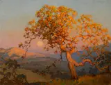 Frank Montague Moore, Fading glow, Carmel Valley, 1930, oil on board