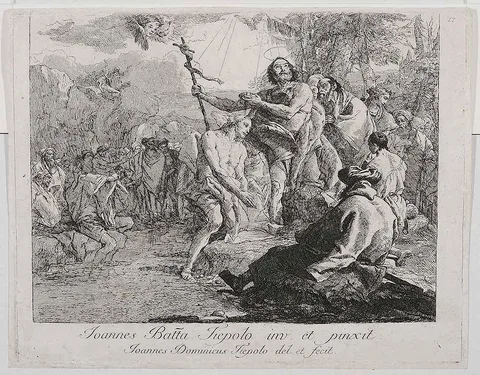 Giovanni Domenico Tiepolo, The Baptism of Christ (R. 109), III/III, circa 1756, etching on laid paper