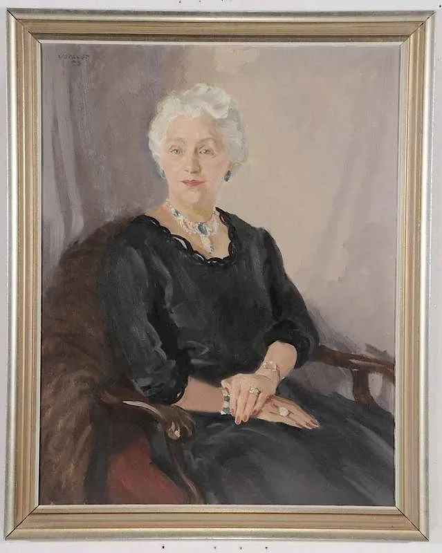Anton (Toni) Vorauer, Portrait of a Woman in Jewels, oil on canvas