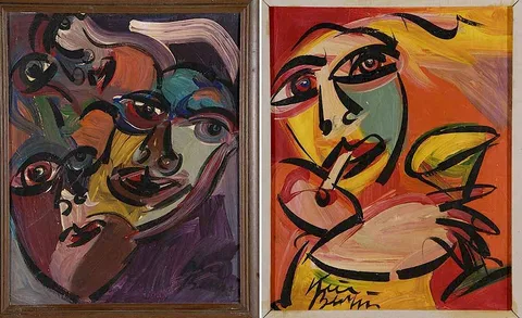 Peter Kiel, one titled "Freak in New York, oil on Masonite