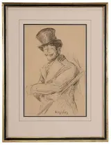George Luks, Otis Skinner as Col. Philippe Bridau in "The Honor of the Family", a preliminary sketch for the painting executed in 1919 and held by the Phillips Collection
