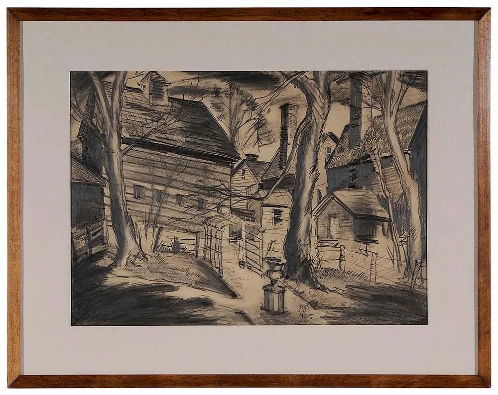Community Park by Charles E. Burchfield, 1937, conté crayon and graphite on paper, offered May 2016