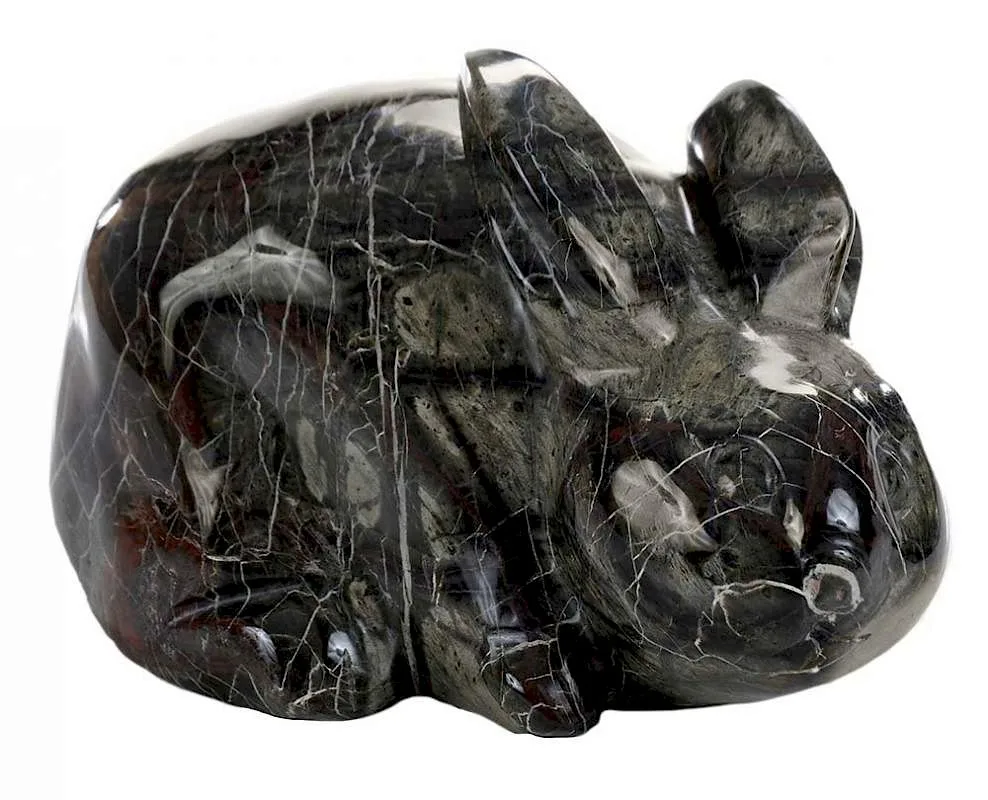 John Carlyon, Crouching Rabbit, carved green marble
