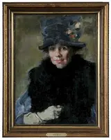 Martha Walter, Portrait of Isabel Grace Temple (1880-1913) Wearing a Fur Trimmed Coat and a Velvet Hat