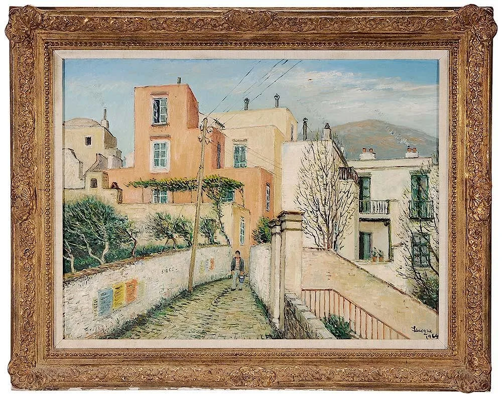 Capri by Alois Lecoque, 1964, oil on Masonite, sold May 2016