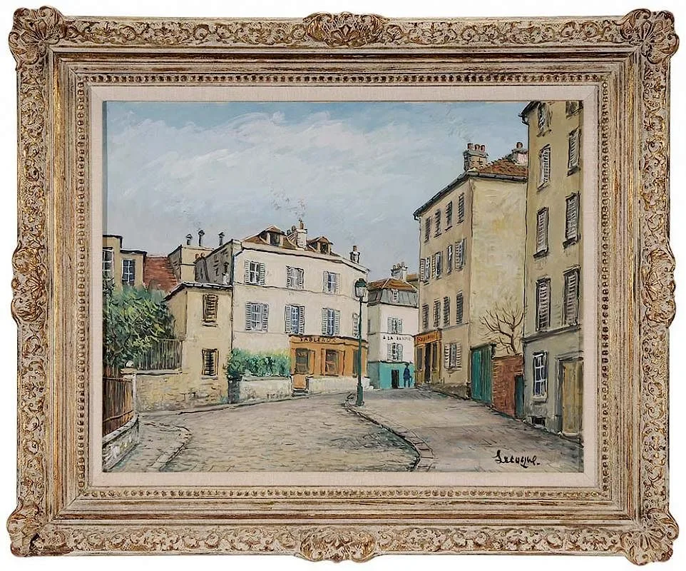 Alois Lecoque, Paris Street, gouache on paper