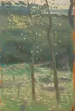 Elizabeth Saurin Leech, A Woodland Scene, Oil on board