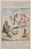 William Orpen, Trying To Draw This Rabbit, Pencil