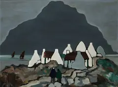 Markey Robinson, At The Foot Of The Mountain, Gouache on board