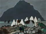 Markey Robinson, At The Foot Of The Mountain, Gouache on board