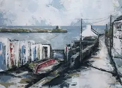 Yvonne Moore, Dalkey Island From Coliemore Harbour, Oil on canvas