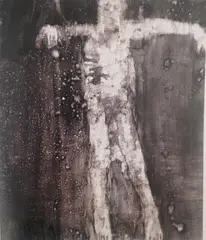 Crossing The Rapido by Hughie O'Donoghue, Graphite wash on canvas, sold May 2025