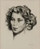 Seán Keating, Head Of A Woman, Charcoal
