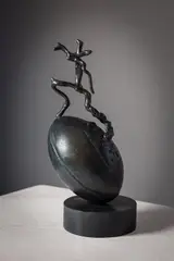 Rugby Sculpture by Barry Flanagan, 2007 Cast bronze, sold May 2025