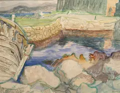 Alicia Boyle, Monastery Quay, Roundstone, Watercolour