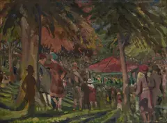 Harry Kernoff, Bandstand, The Hollow, Phoenix Park, 1926, Oil on board