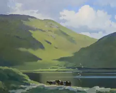 John Skelton, Still Lake - Lough Nafooey Co. Mayo, Oil on canvas