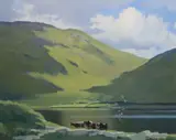 John Skelton, Still Lake - Lough Nafooey Co. Mayo, Oil on canvas