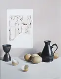 Liam Belton, Still Life Eggs, Acylic on board