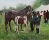 Paul Kelly, Horse And Rider, Oil on board