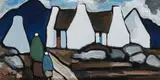 Walking Home by Markey Robinson, Gouache on board, sold Mar 2025