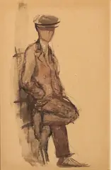 Dubliner by Michael Healy, Watercolour, sold Mar 2025