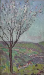 Norman Garstin, Cherry Blossom Tree, Oil on panel