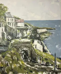 Yvonne Moore, Dalkey Island And Sorento Terrace From Vico Road, Oil on canvas