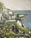 Yvonne Moore, Dalkey Island And Sorento Terrace From Vico Road, Oil on canvas