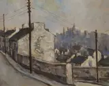 Peter Collis, Rural Town Circa, 1971, Oil on board