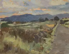 Peter Collis, Rural Landscape Circa, 1971, Oil on board