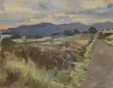 Peter Collis, Rural Landscape Circa, 1971, Oil on board