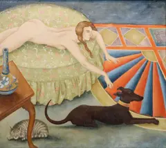 Patricia O'Brien, The Black Dog, Oil on canvas