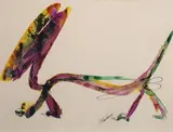 J.P. Donleavy, Swift And Deliberate Is Motto And Motive, Watercolour with pen and ink