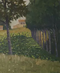 Brett McEntagart, The Avenue Of Trees, France, Oil on board