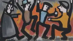 Ar Meisce by Markey Robinson, Gouache on board, sold Mar 2025