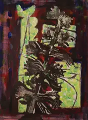 Garden Object by David Crone, Oil on card, sold Mar 2025