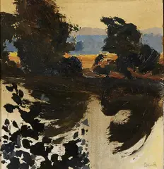 Lagan, Lambeg by Colin Middleton, Oil on board, sold Nov 2024