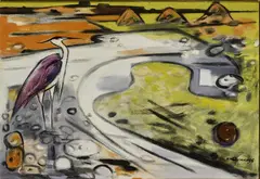 Herron's Bay by Norah McGuinness, Oil on canvas, sold Nov 2024