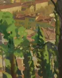 William John Leech, Red Roofs, Nice, Oil on board