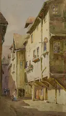 Herbert Parsons Weaver, Old Houses, Lisieux, Normandy, Watercolour
