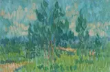 Young Birch Trees, Ballymutton by Desmond Carrick, Oil on board, sold Nov 2024