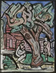Evie Hone, After The Resurrection In The Garden, Gouache