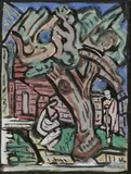Evie Hone, After The Resurrection In The Garden, Gouache