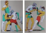 Aryz, Nosotros Contra Nosotros Diptych, Hand pulled 7 colour silkscreen print