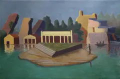 Stephen McKenna, CITY by THE LAKE, Oil on canvas