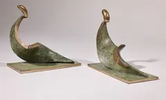 Bookends (Pair) by Sandra Bell, Cast bronze, sold Oct 2024